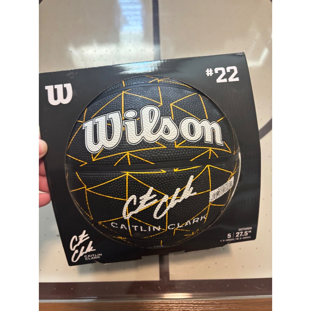 Wilson Caitlin Clark Signature Collection Basketball Size 5 27.5" Black Gold #22